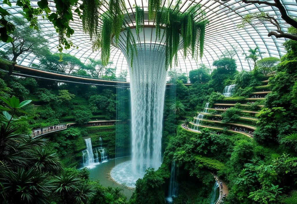 Jewel Changi Rain Vortex + Canopy Park