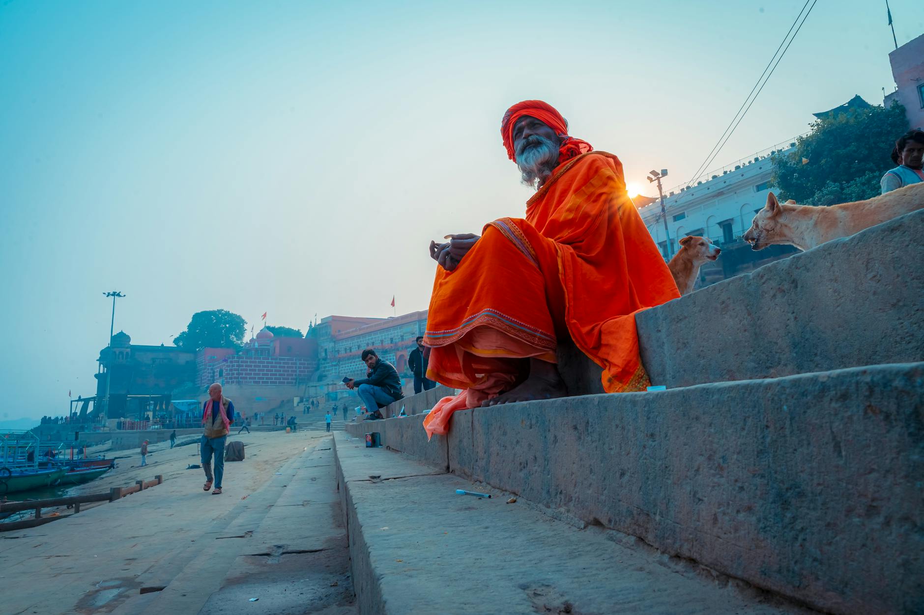 Varanasi ghats at first light